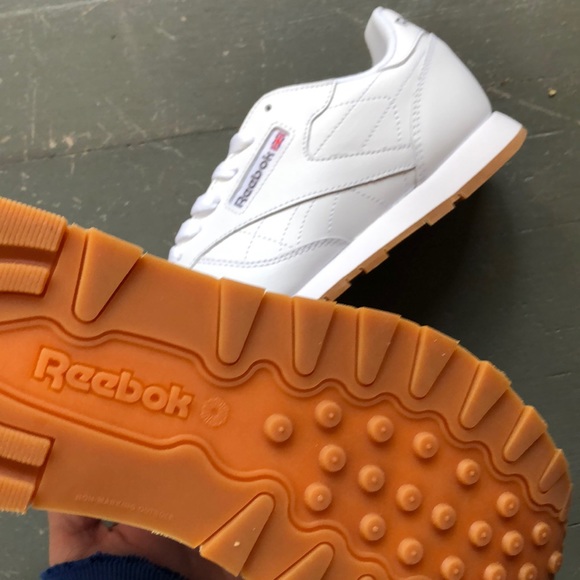 Reebok White/Gum Classic Leather Sneakers - Picture 3 of 7